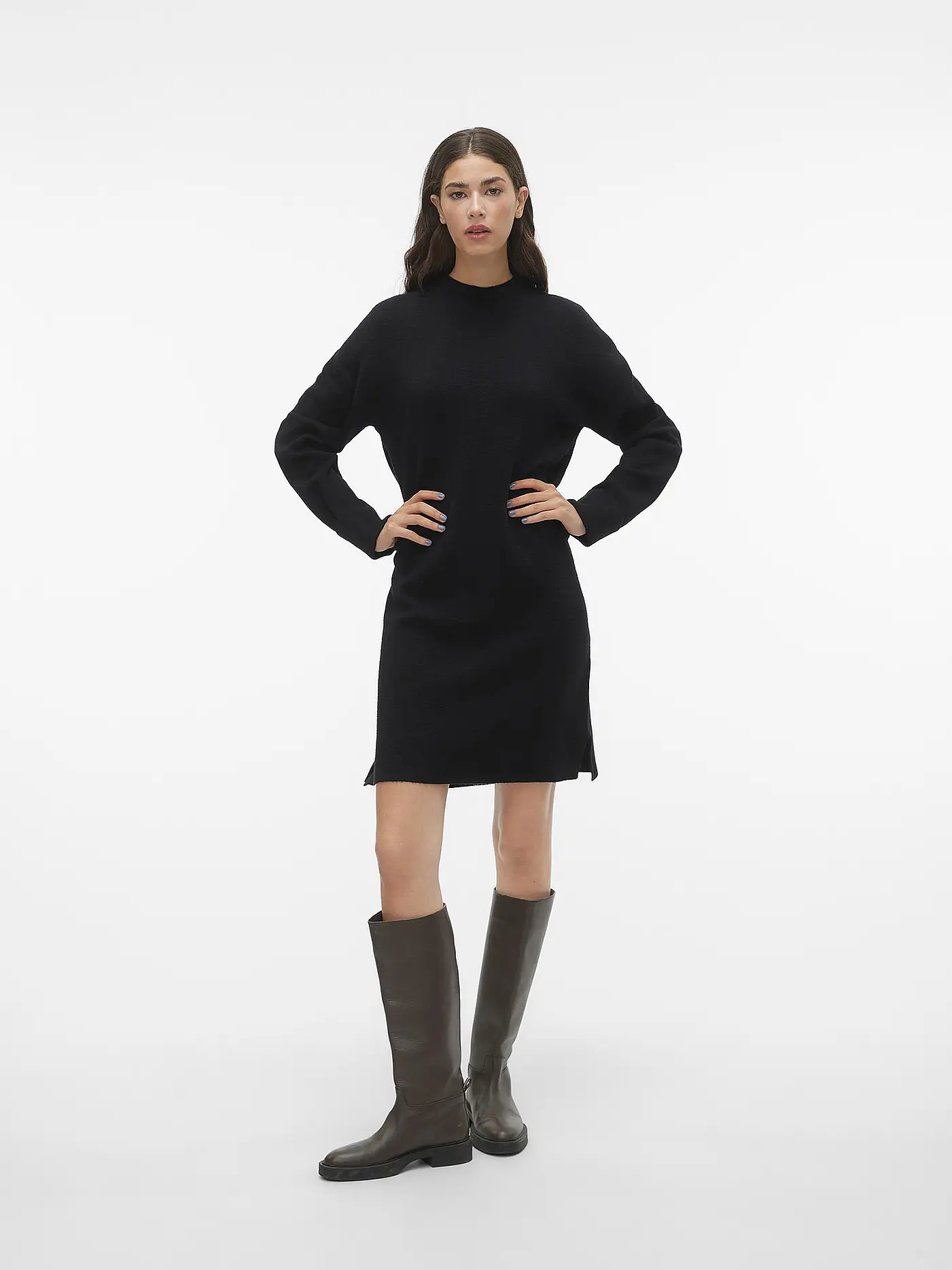 VERO MODA | Strickkleid VMGOLDNEEDLE | schwarz